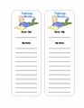 Reading Notes Bookmark